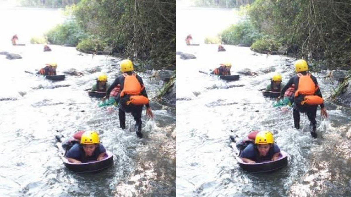 RIVERBOARDING KLATEN - Kabupaten Klaten, Jawa Tengah memiliki wisata yang bisa memacu adrenalin yakni riverboarding di Kali Pusur
