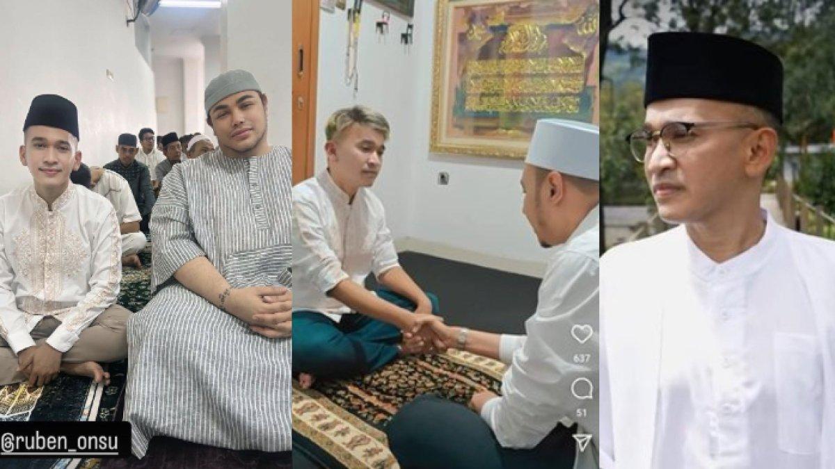RUBEN ONSU MUALAF,- Momen Ruben Onsu salat ied perdana bareng Ivan Gunawan dan merayakan Lebaran 2025 bersama rekan sesama artis.