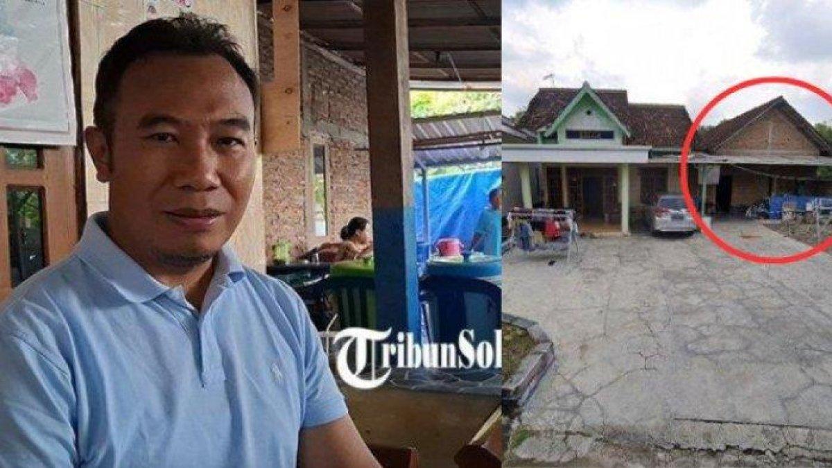 RUMAH SEDERHANA BUPATI - (kiri) Bupati Sragen Sigit Pamungkas saat ditemui TribunSolo.com, Kamis (28/11/2024). (kanan) Potret rumah Bupati Sragen Sigit Pamungkas,di Dukuh Ngembat, Desa Mojorejo, Kecamatan Karangmalang, Kabupaten Sragen, dilihat dari Google Maps, Jumat (21/2/2025). Rumah Sigit terbilang sederhana dengan dapur rumahnya masih beralaskan semen hingga tembok bata.