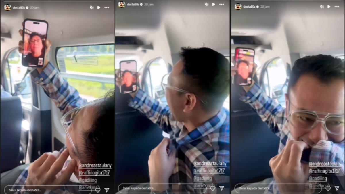 Raffi Ahmad dan Andre Taulany video call-an