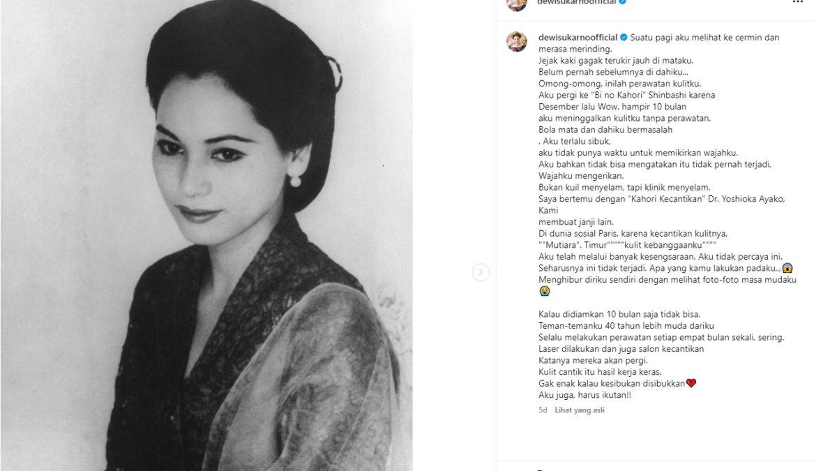 Ratna Sari Dewi curhat soal kulitnya mulai keriput