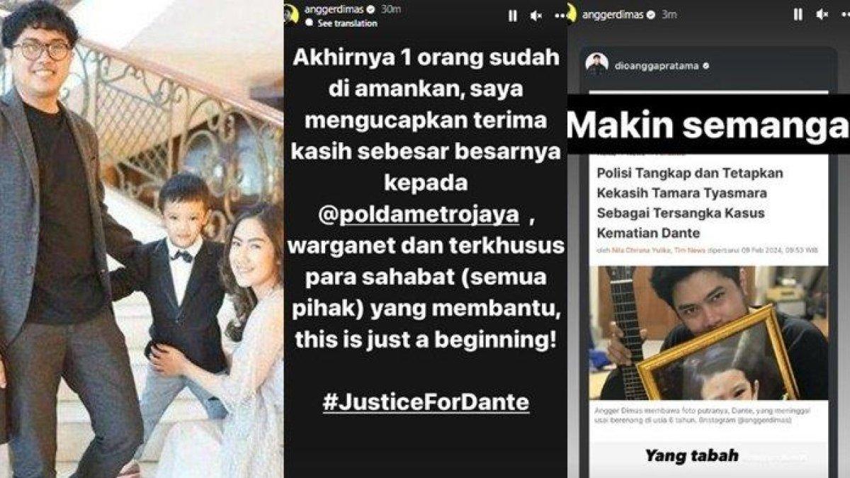 Reaksi Angger Dimas mantan suami Tamara Tyasmara, kekasih ditangkap dan ditetapkan tersangka kasus kematian Dante.