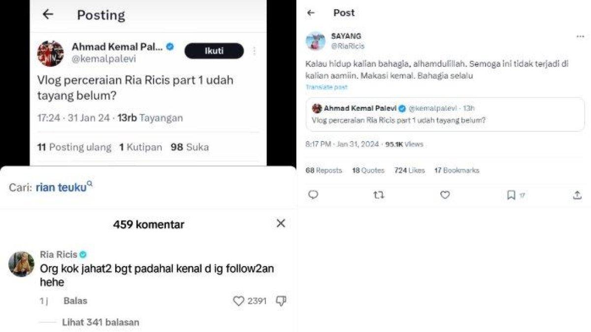 Reaksi Ria Ricis saat disindir Kemal Palevi soal perceriannya.
