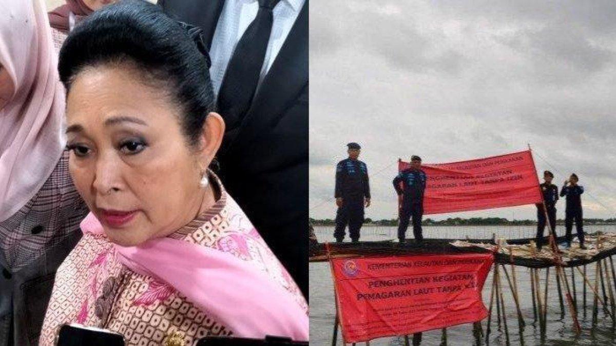 Reaksi Titiek Soeharto terkait pagar laut di Tangerang, Banten, pertanyakan siapa dalangnya.
