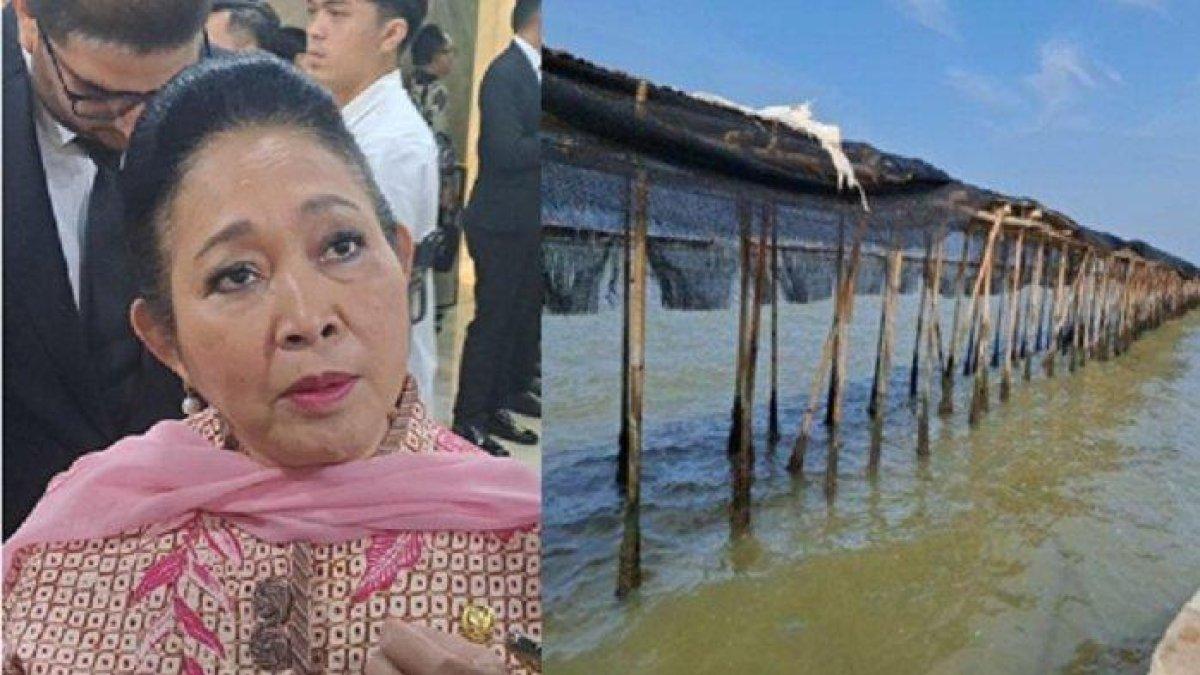 Reaksi Titiek Soeharto terkait pagar laut di Tangerang, Banten, pertanyakan siapa dalangnya.