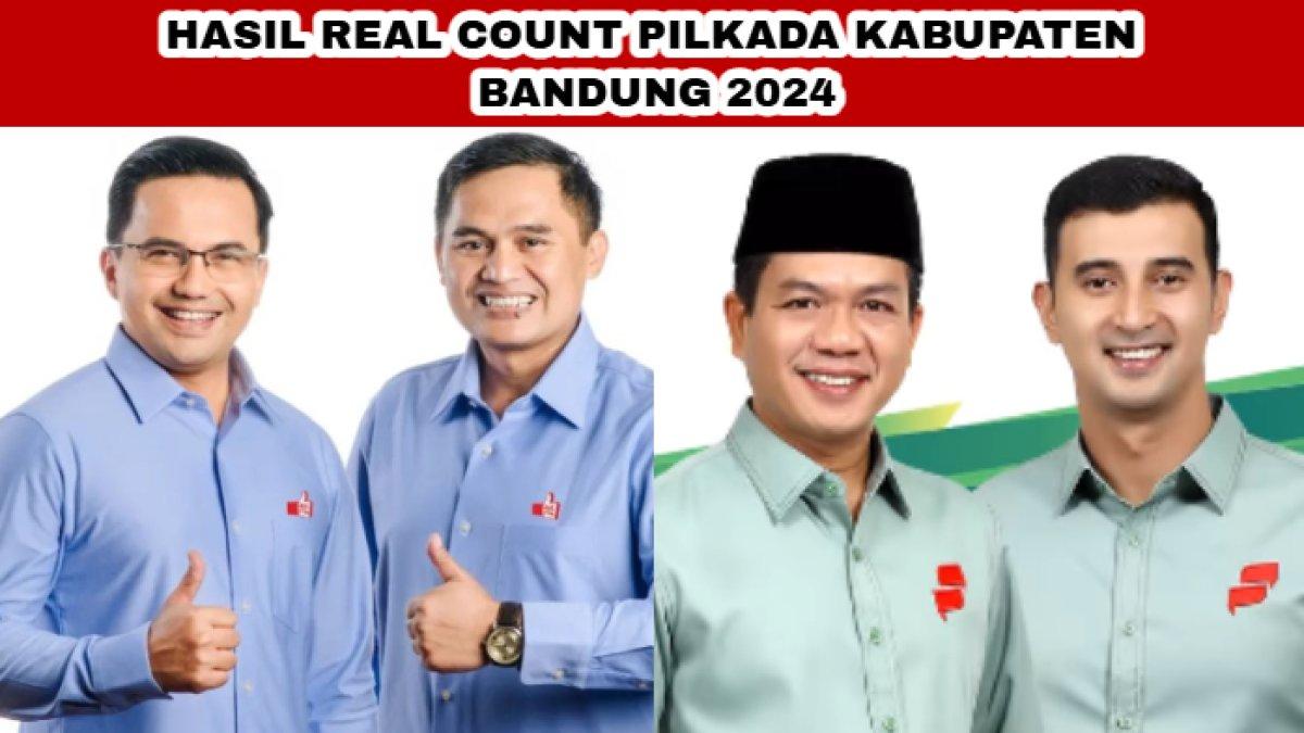 Real Count Pilkada Kabupaten Bandung, Jawa Barat 2024 yang diikuti oleh dua selebritis tersohor di Indonesia.