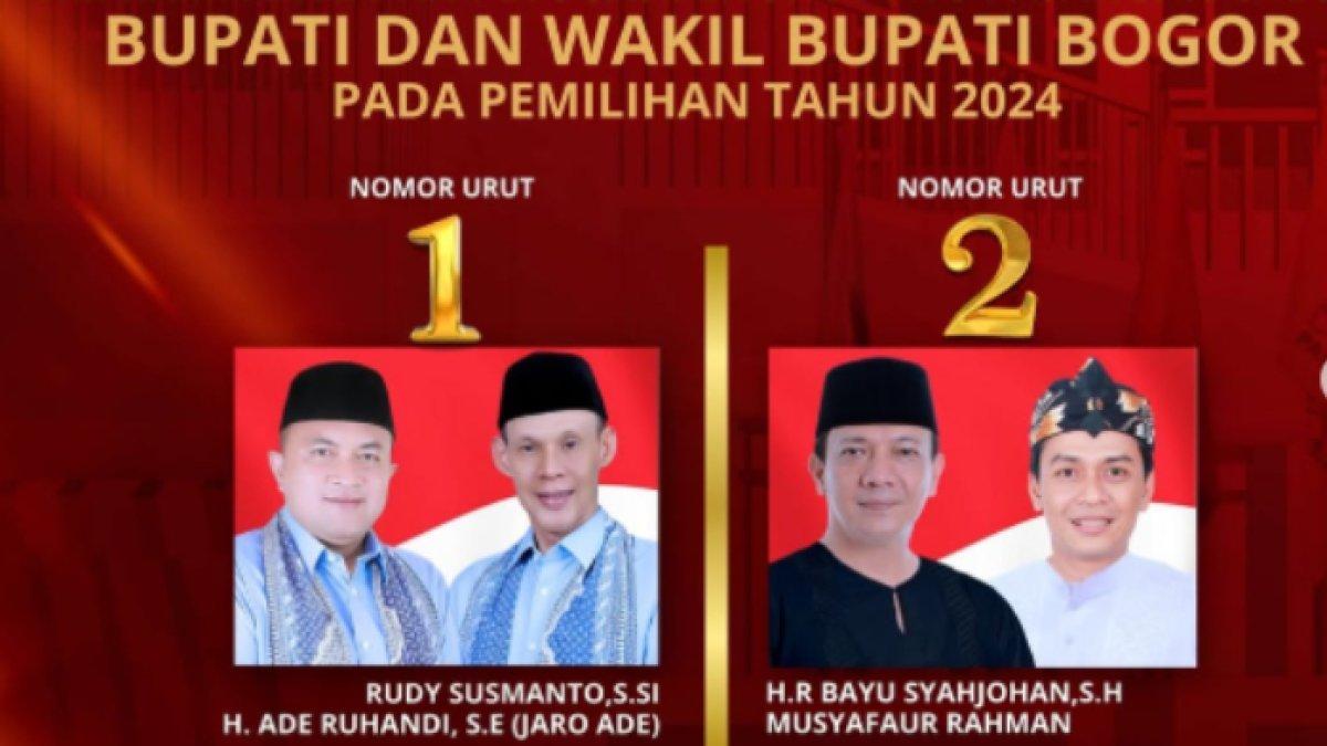 Real Count Pilkada Kabupaten Bogor 2024 yang dimenangkan oleh Rudy Susmanto-Ade Ruhandi.