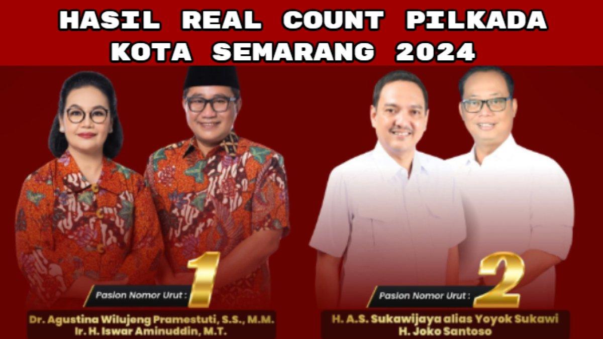 Real Count Pilkada Kota Semarang 2024, Agustina Wilujeng Pramestuti - Iswar Aminuddin vs Yoyok Sukawi - Joko Santoso.