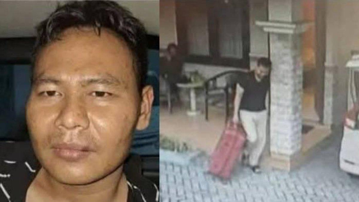Rekaman CCTV saat RTH bawa koper berisi jasad Uswatun Khasanah