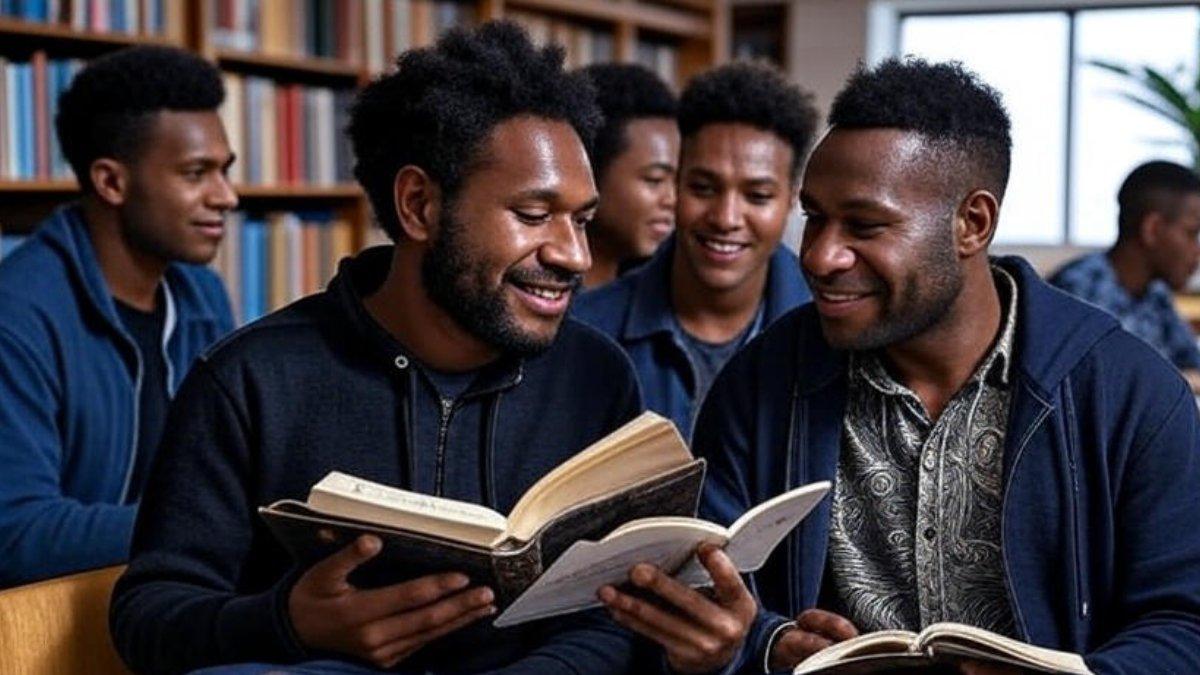 BEASISWA TERSENDAT - Ribuan mahasiswa Papua yang tengah menempuh studi di luar negeri terancam tak dapat melanjutkan pendidikan mereka akibat keterlambatan pencairan dana beasiswa. Foto diolah dari AI pada 8 Juli 2025.