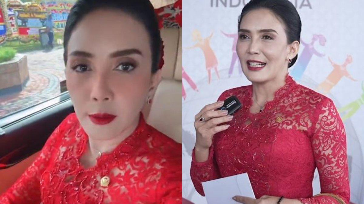Rieke Diah Pitaloka saat pelantikan anggota DPR.