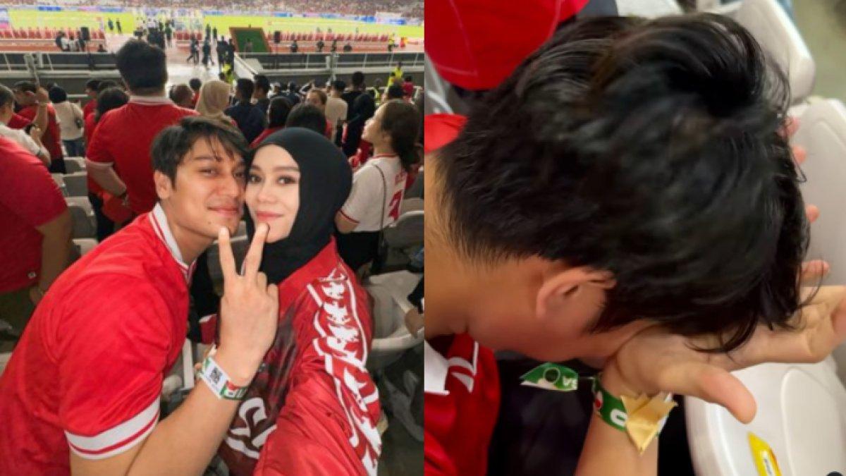 Rizky Billar dan Lesti Kejora menontonTimnas Indonesia