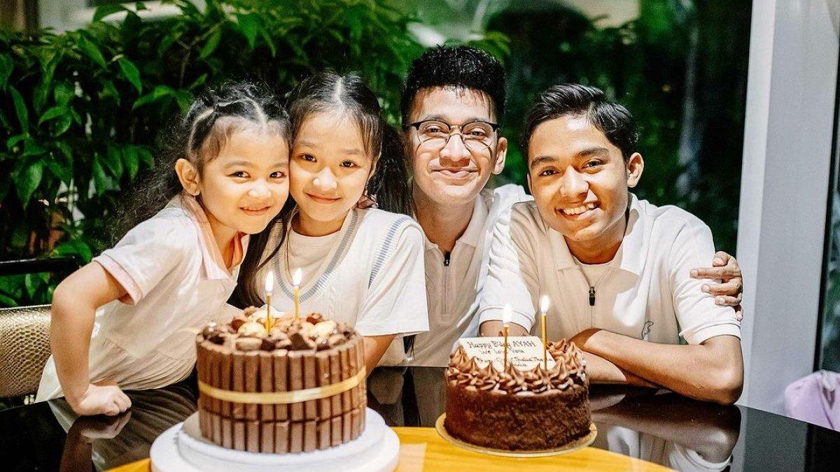 Ruben Onsu rayakan ultah bersama 3 anaknya.