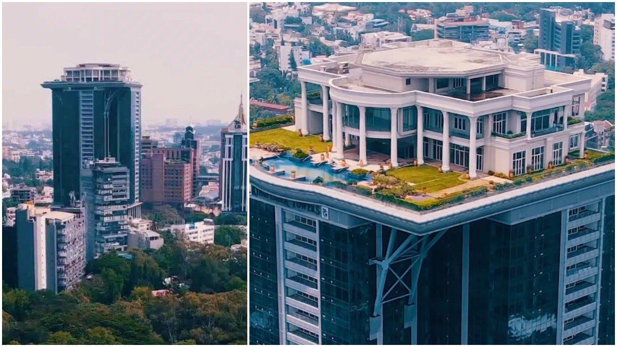 Rumah 'Sky Mansion' di atas gedung pencakar langit di India.