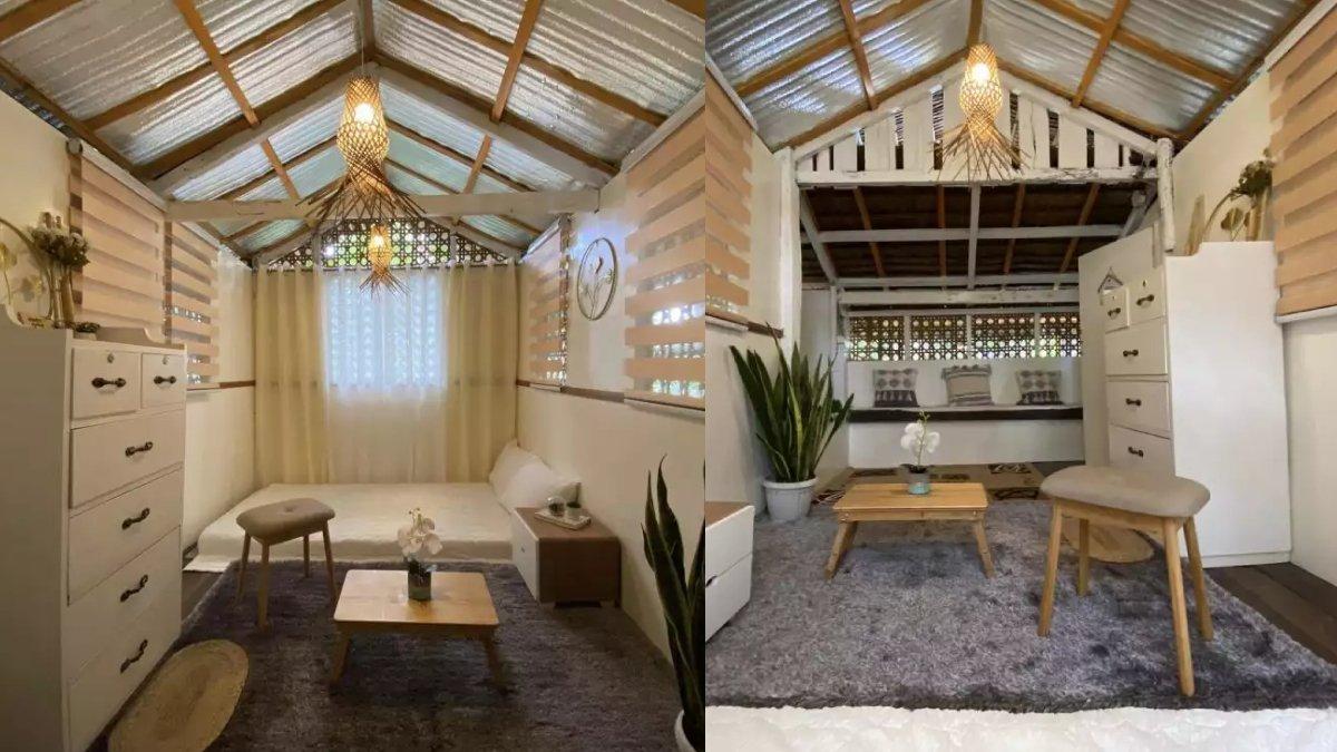 Rumah bambu yang sedang viral, dalamnya mewah mirip villa.