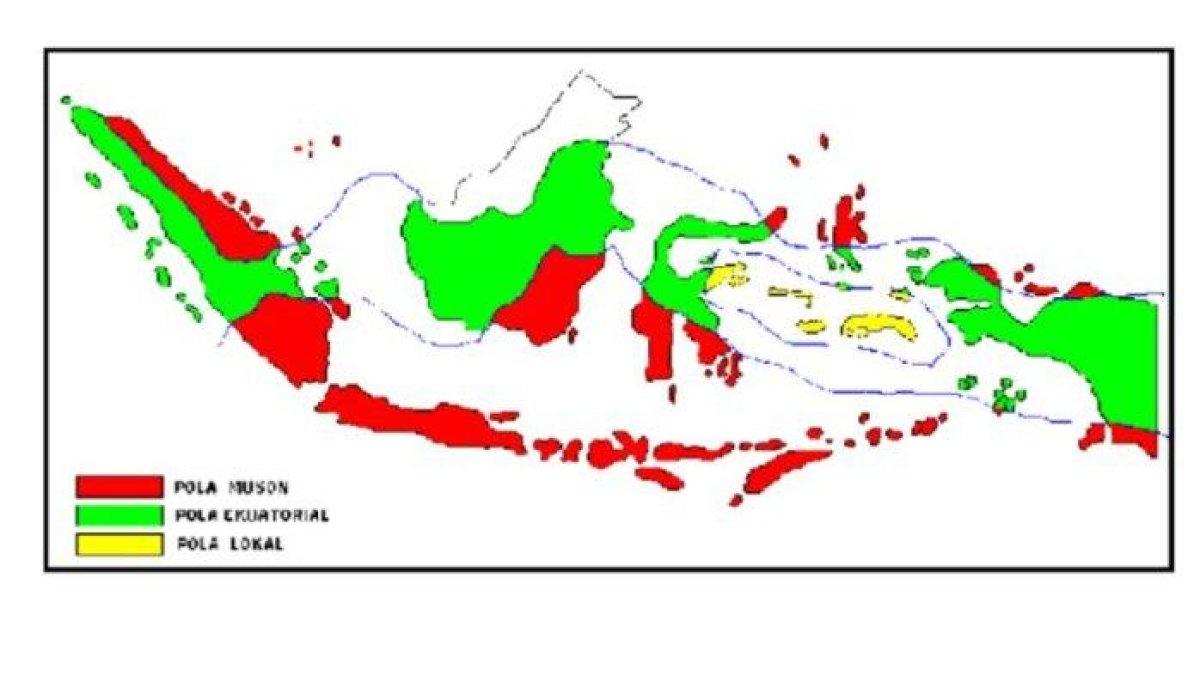 SOAL OSN GEOGRAFI - Gambar pola curah hujan yang muncul dalam contoh soal OSN Geograsi SMA 2025, diambil dari bpti.kemdikbud.go.id, Kamis (17/4/2025).