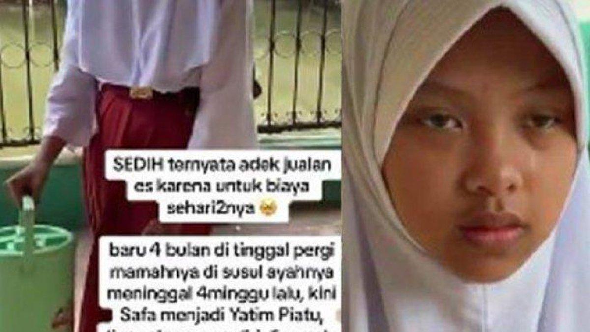 SOSOK Safa Bocah SD Sakit Tumor Payudara dan Jual Es Keliling Sekolah