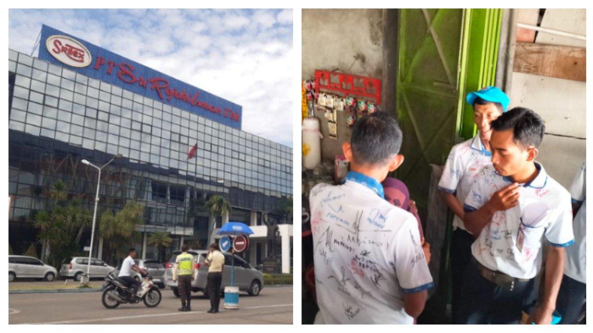 SRITEX TUTUP PERMANEN - PT Sritex, secara resmi akan berakhir atau tutup permanen pada 1 Maret 2025. Sejumlah karyawan PT Sritex saling berpamitan setelah mencorat-coret seragam yang mereka kenakan, Jumat (28/2/2025). Jadwal dan pencairan serta besaran pesangon yang diterima karyawan korban PHK PT Sritex.