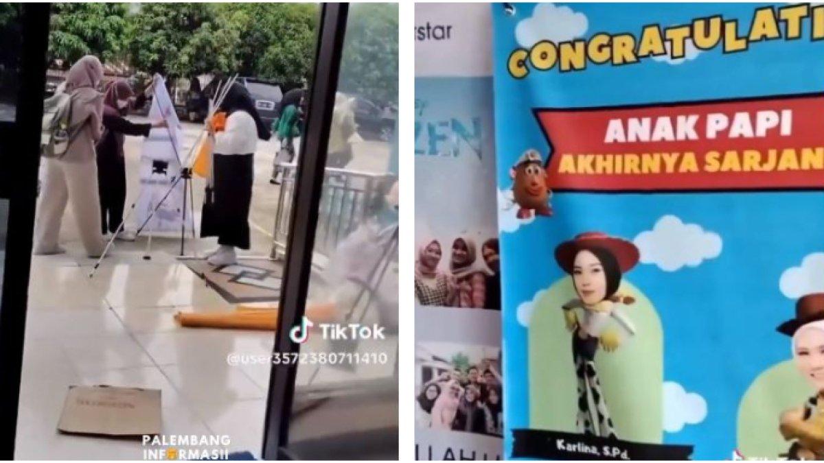 Sang dokter komentari setiap banner ucapan selamat untuk mahasiswi yang sidang skripsi