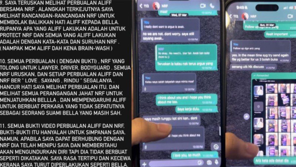 Sarah Yasmin bongkar chat Aliff Aziz dengan wanita diduga Ruhainies