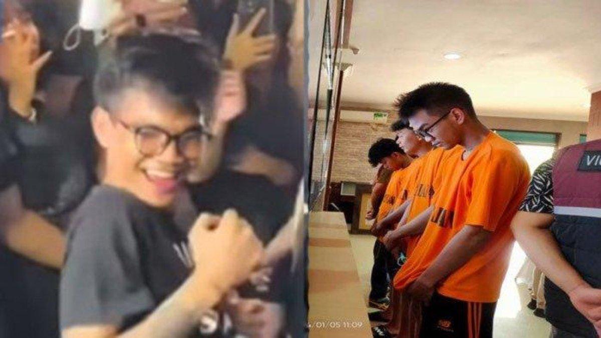 Satria Mahathir alias Cogil menggunakan baju tahanan berwarna oranye