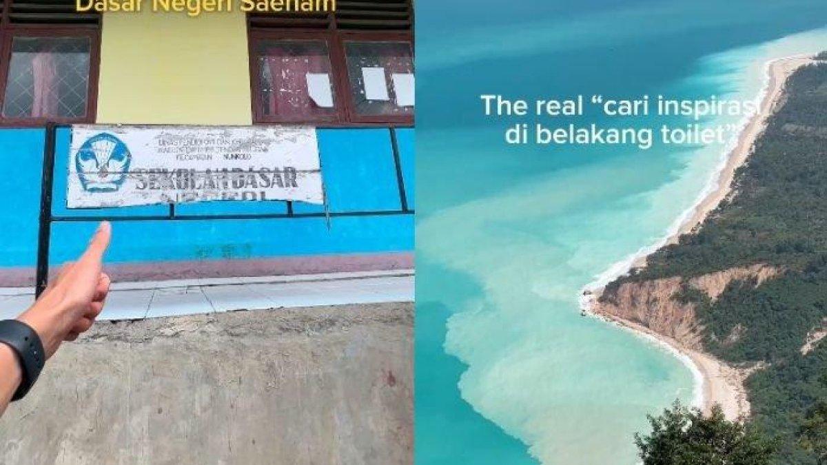 Sebuah SD di Nusa Tenggara Timur (NTT) viral karena memiliki toilet dengan pemandangan yang menakjubkan