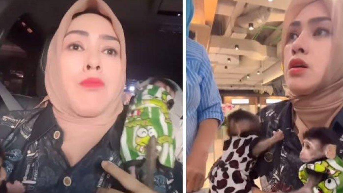 Selebgram Icha Atazen tak terima ditegur satpam gara-gara bawa monyet ke dalam mall