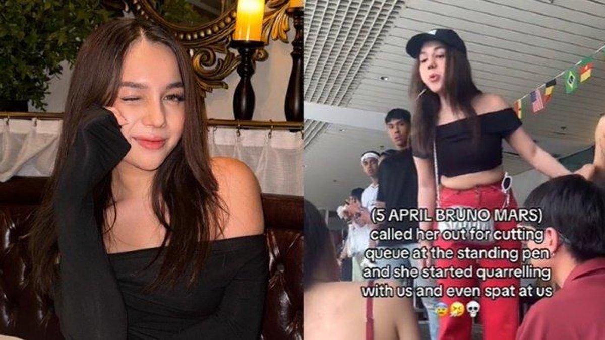 Selebgram Una Dembler diduga membuat keributan dengan menyerobot antrean hingga meludahi pengunjung konser Bruno Mars di Singapura.