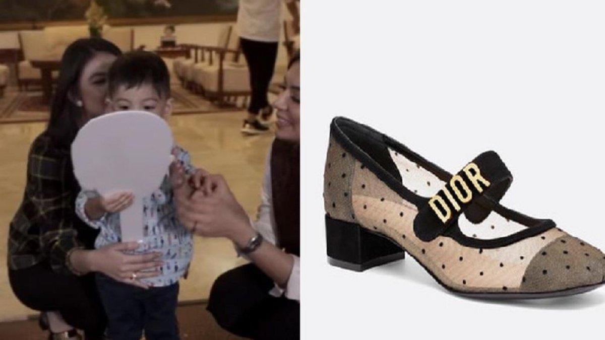 Selvi Ananda istri Gibran Rakabuming mengenakan sepatu Dior, saat di acara Mata Najwa.