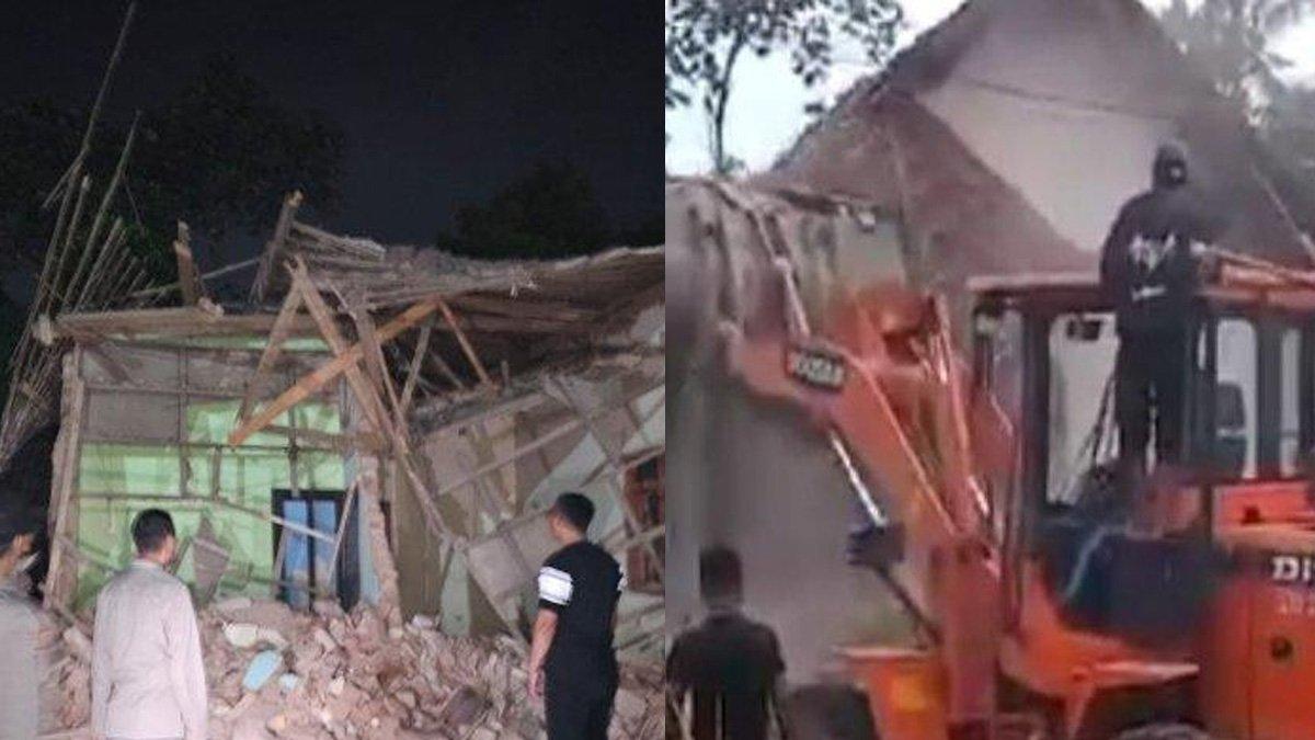 Seorang anak merobohkan rumah ibu kandung di Kabupaten Malang, Jawa Timur gegara warisan.
