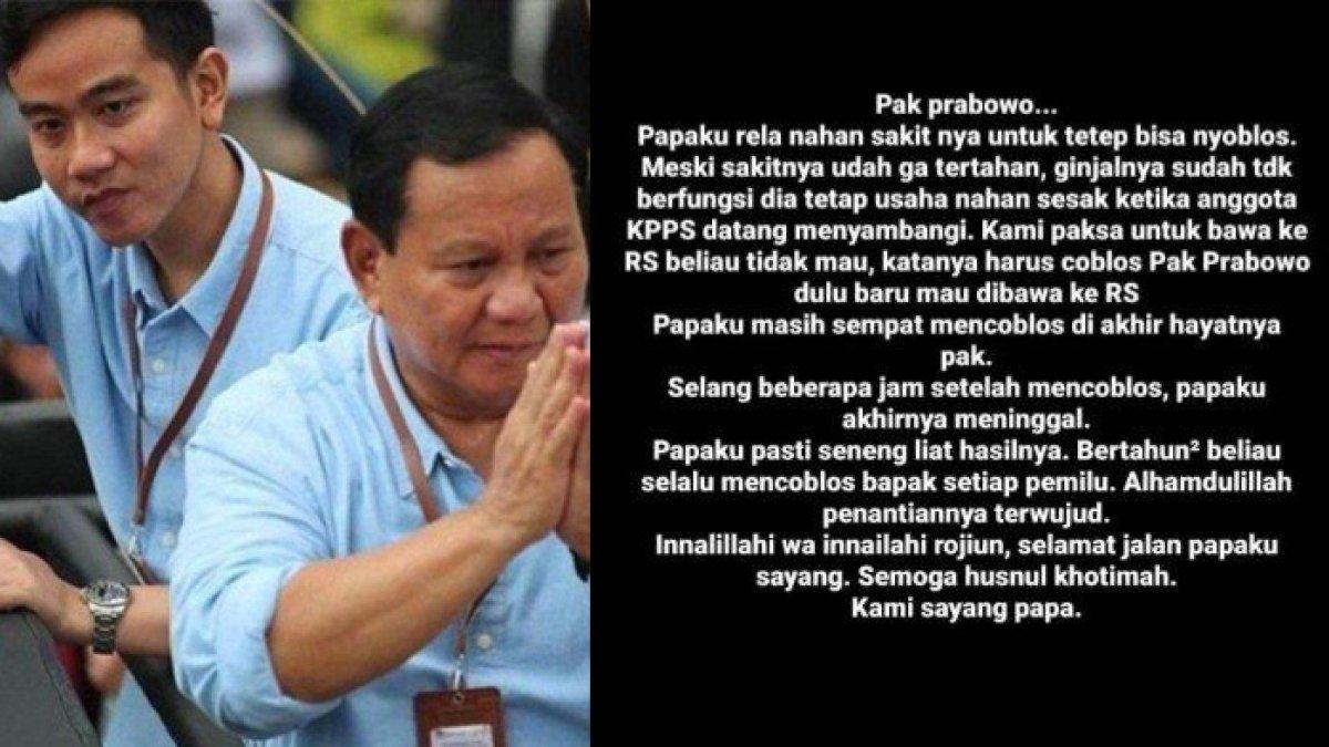 Seorang ayah rela tunda pengobatan demi coblos Prabowo-Gibran