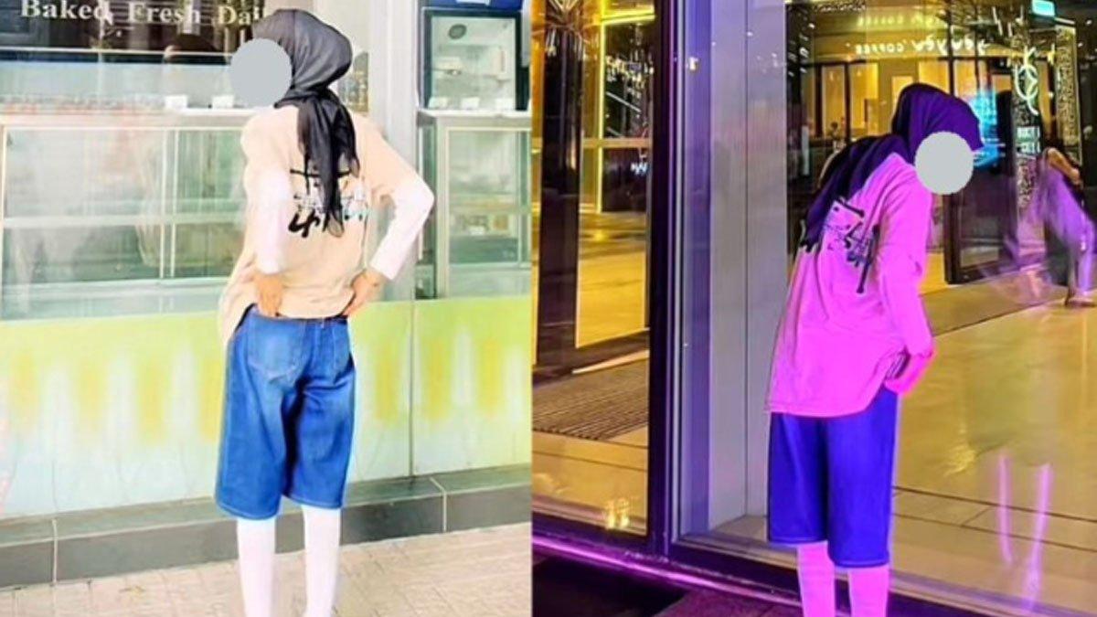 Seorang gadis berhijab dihujat di media sosial karena gaya berpakaiannya yang dianggap nyeleneh, memakai kaos oblong dan celana pendek