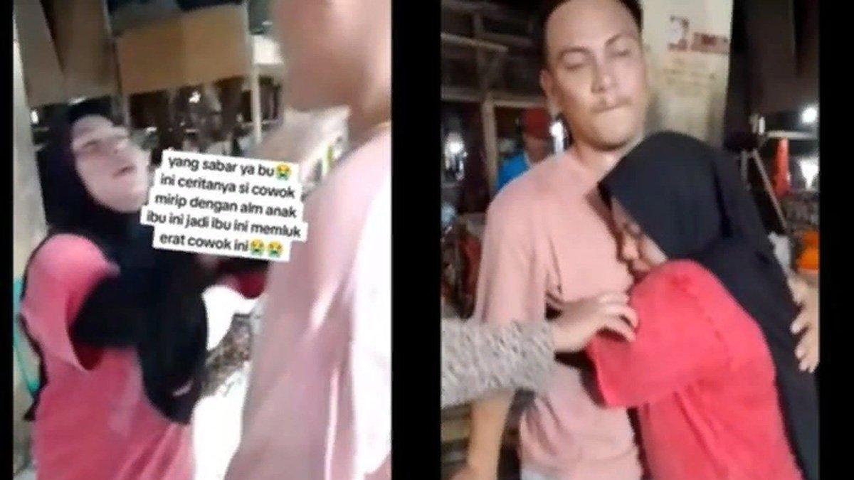 Seorang ibu peluk pria asing yang mirip almarhum anaknya.