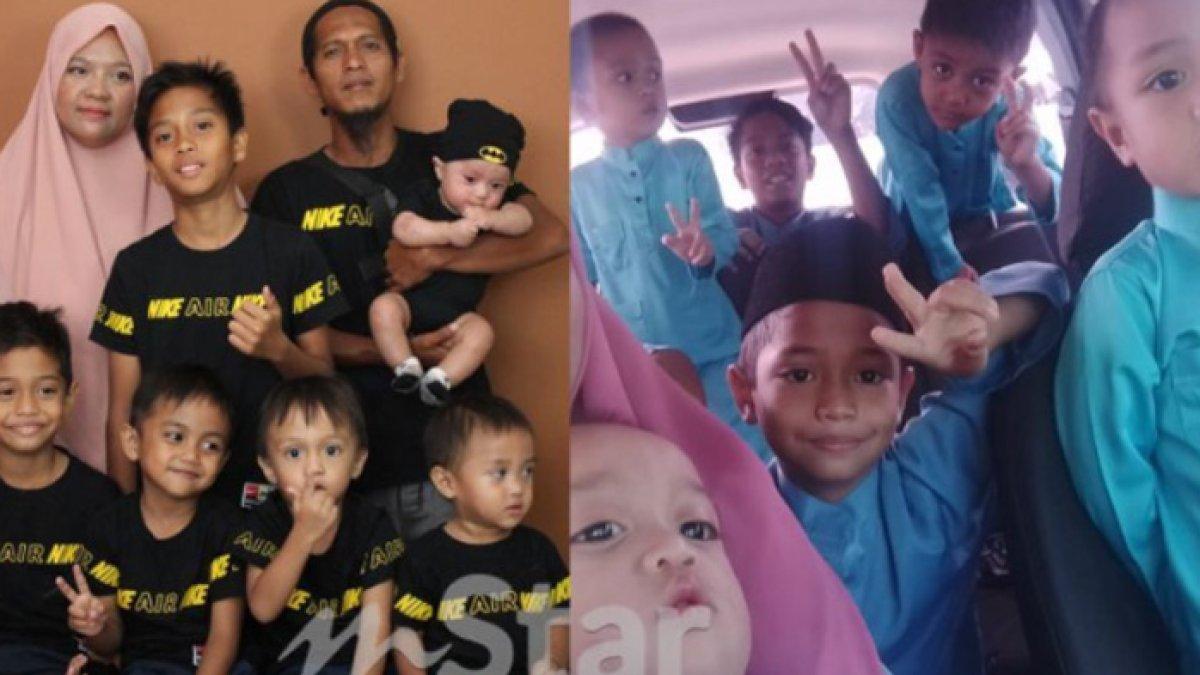 Seorang ibu selalu memakaikan baju yang seragam untuk keenam anak laki-lakinya a