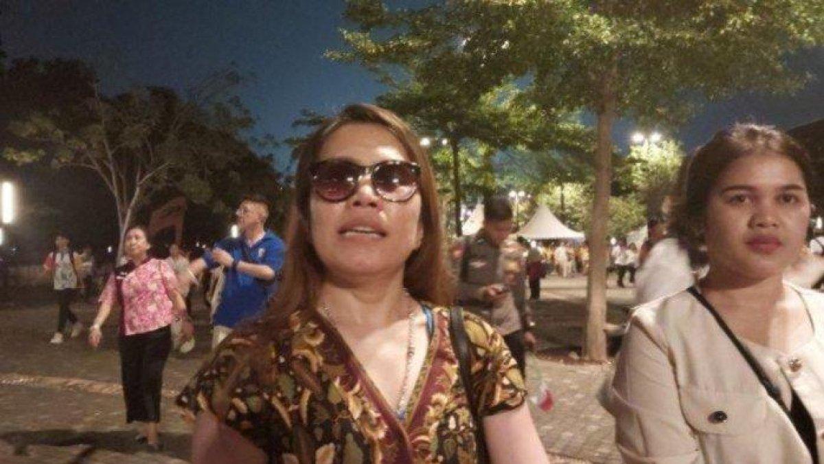 Seorang jemaat, Agnes Simbolon (35) ditemui usai mengikuti misa akbar
