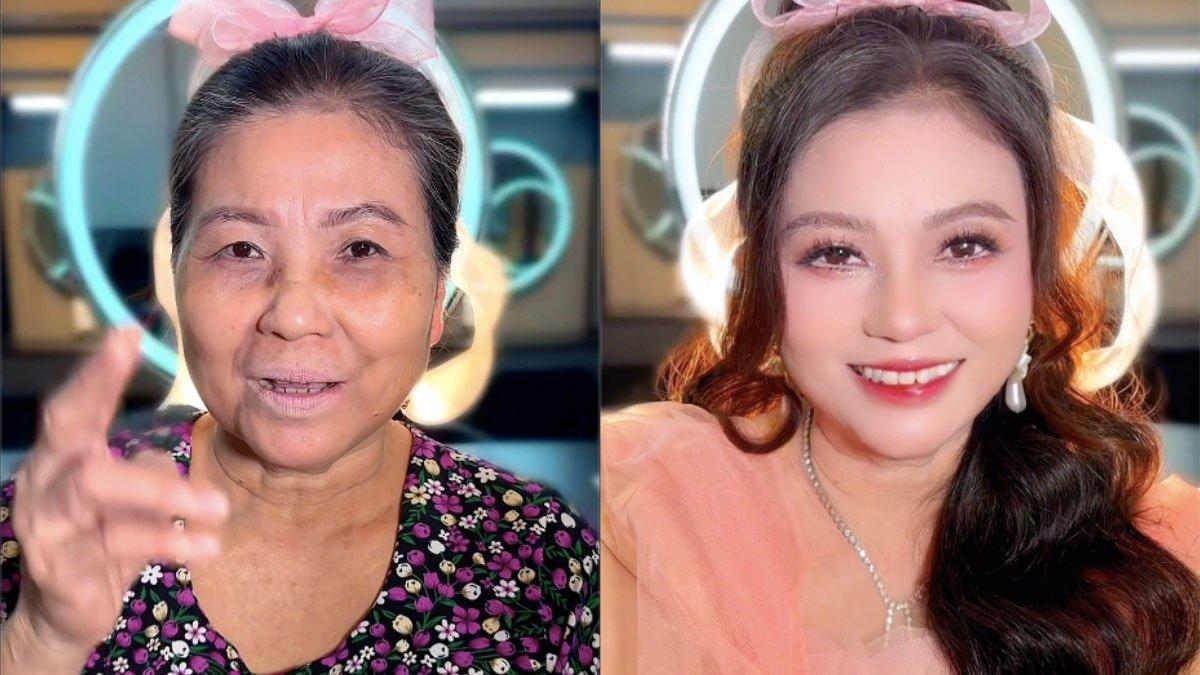 Seorang nenek berusia 65 tahun mengejutkan publik, wajahnya seketika berubah seperti gadis masih remaja setelah dimakeup
