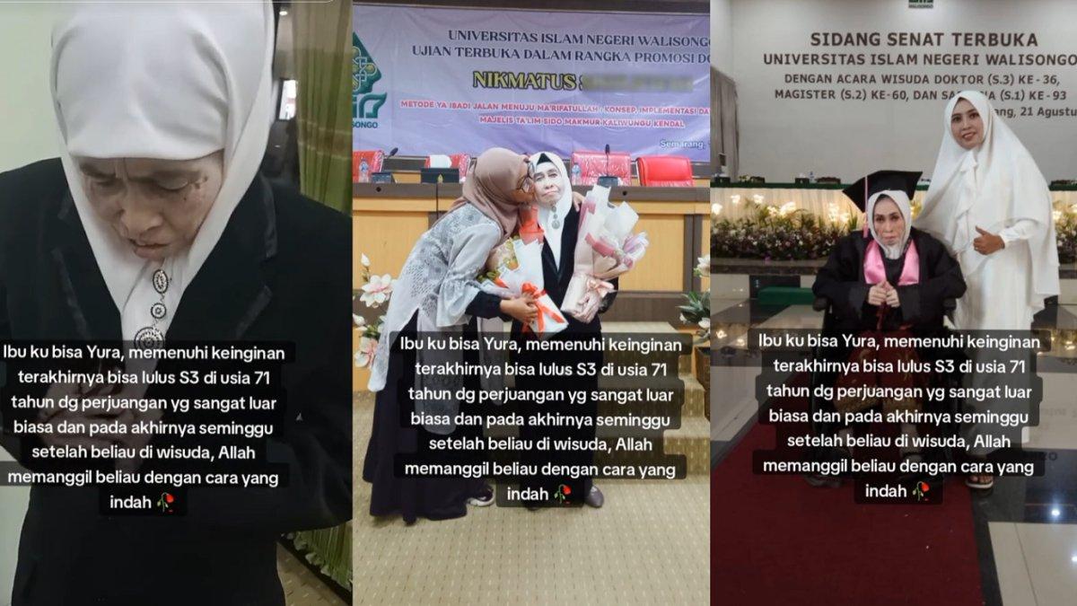 Seorang nenek diwisuda S3 di usia 73 tahun