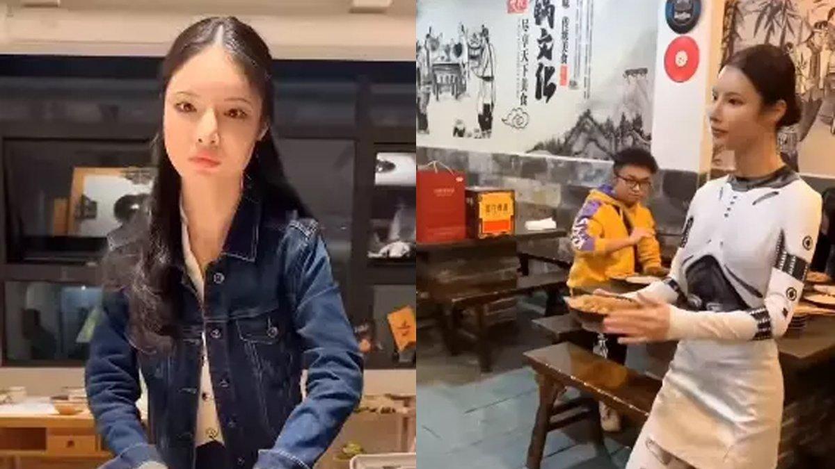 Seorang pelayan ini menghebohkan jagat maya karena memiliki ekspresi wajah c