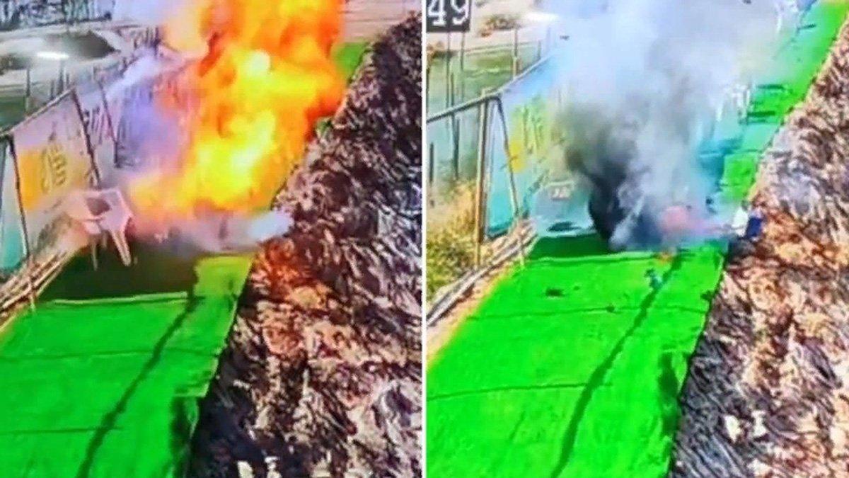 Seorang pemancing terbakar gegara kailnya tersangkut kabel listrik.j