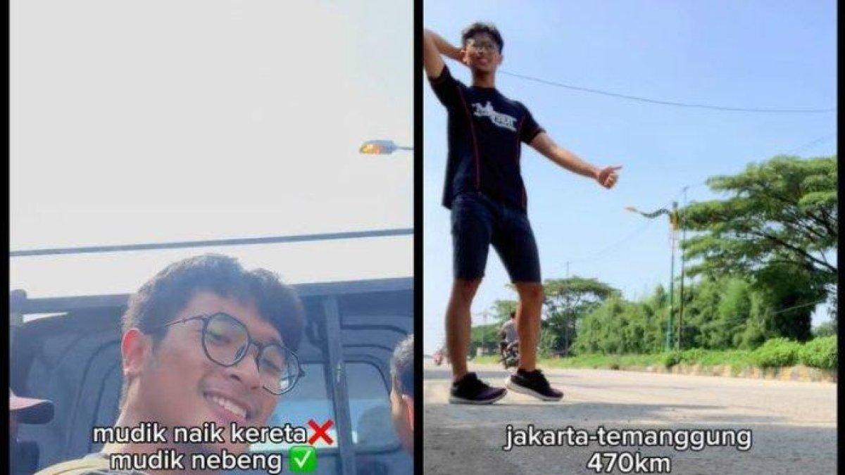 Seorang pemuda bernama Alwi mudik Lebaran dari Jakarta ke Temanggung dengan modal nebeng selama dua hari satu malam.