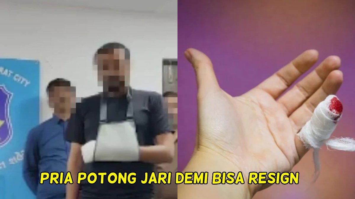 Sosok pria potong jari agar dipecat dari kantornya.