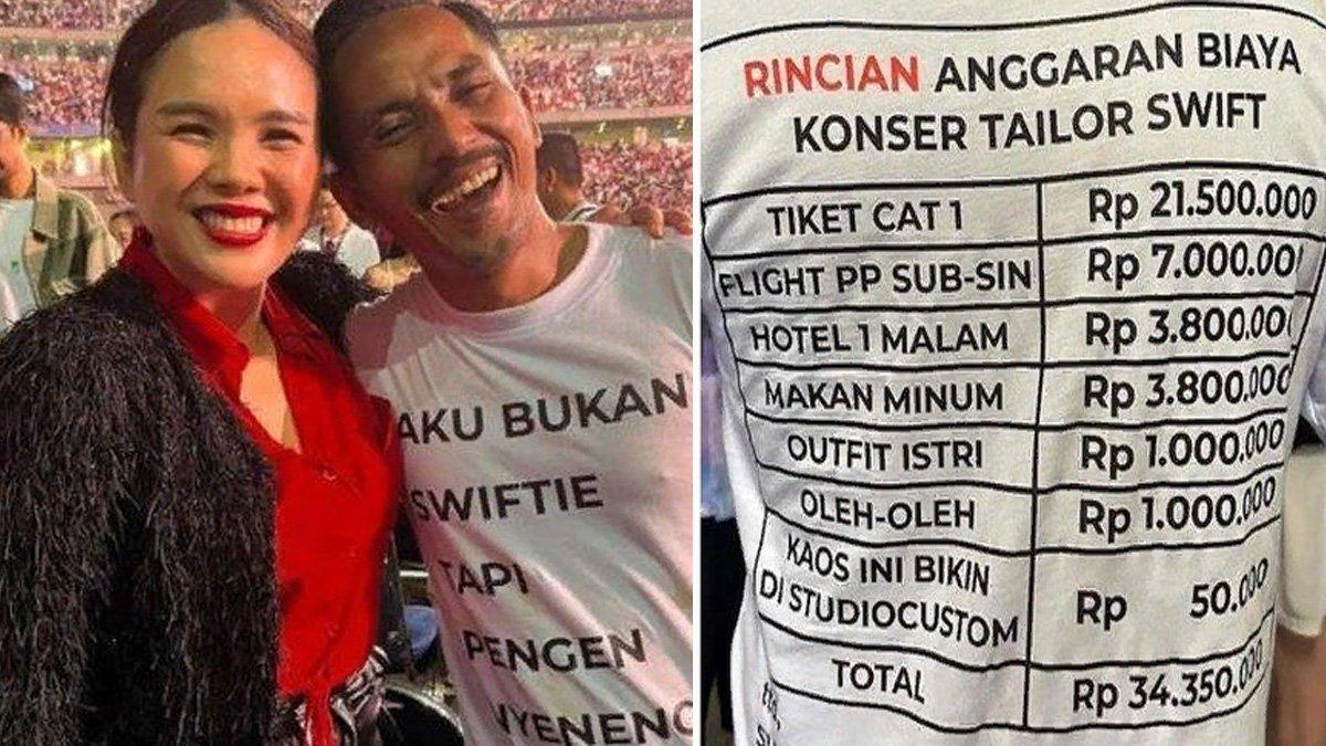 Seorang suami mengaku habiskan Rp34 juta agar istri bisa nonton konser Taylor Swift.