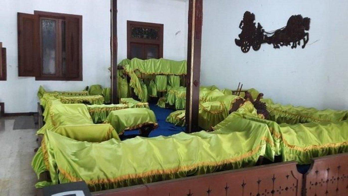 Seperangkat gamelan terpasang di ruang depan rumah Presiden Soeharto di Ndalem Kalitan, Solo, Jawa Tengah