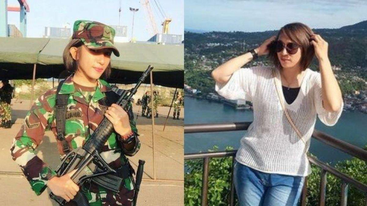 Serda Maria Samuel, Komando Wanita Angkatan Darat yang dikenal sebagai 'Noni Belanda' karena memiliki paras menawan dan rambut pirang. Ternyata ia ahli mengoperasikan meriam gunung