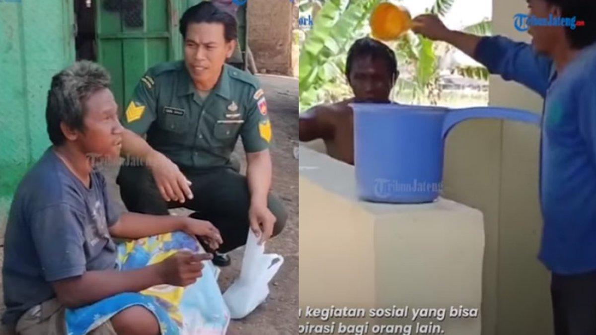 Serma Indro Sriyoto, prajurit TNI di Pati yang rawat ODGJ (YouTube/Tribun Jateng)
