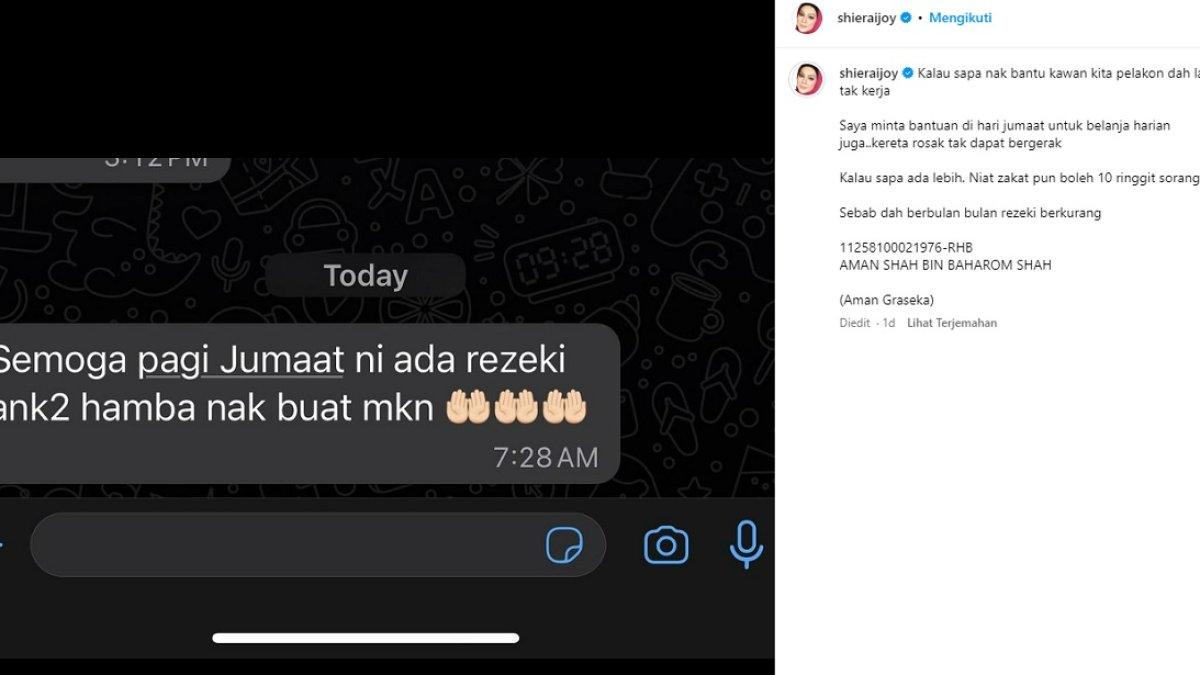 Sharifah ungkap chat dari Amar minta diberi sedekah Jumat