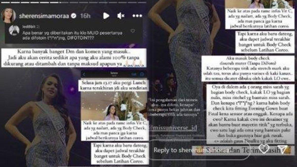 Pengakuan Sheren Simamora, salah satu finalis Miss Universe Indonesia 2023 terkait kontestan yang difoto telanjang.
