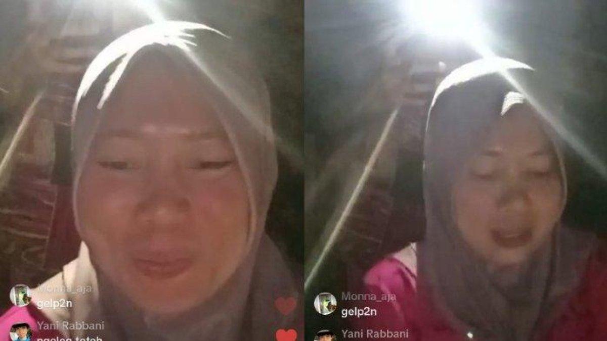 Siti mantan TKI Taiwan melakukan siarang langsung di akun TikToknya.