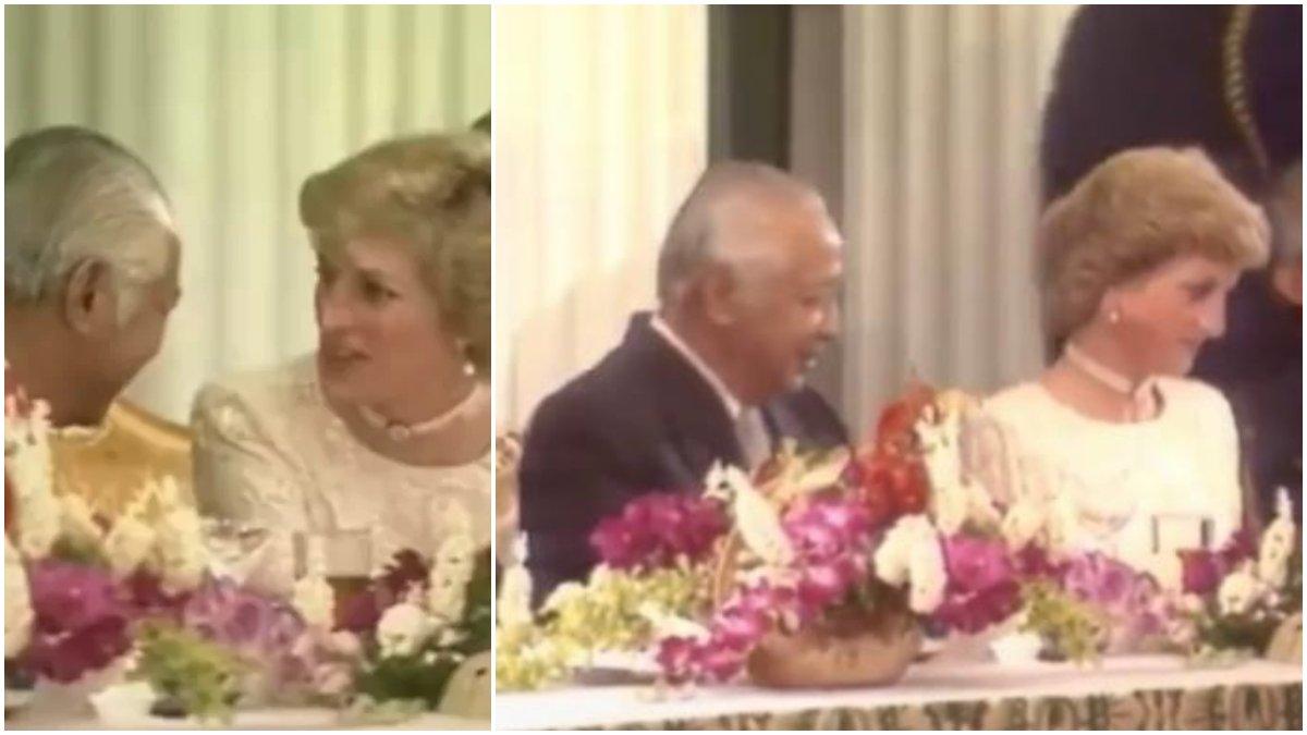 Soeharto sedang bercengkrama berdua dengan Lady Diana.