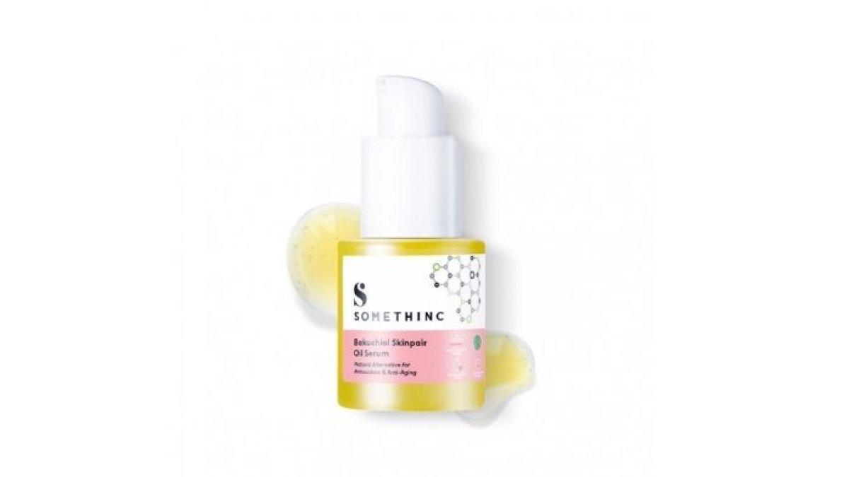 REKOMENDASI SERUM BAKUCHIOL - Foto produk Somethinc Bakuchiol Skinpair Oil Serum, diolah dari somethinc.com, Kamis (20/2/2025). Berikut rekomendasi serum Bakuchiol sebagai alternatif retinol yang lebih lembut dan ramah kulit sensitif.